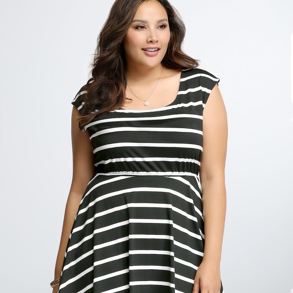 Torrid Striped Dolman Skater Dress